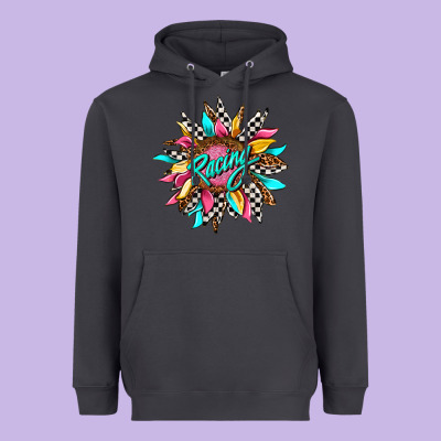 Racing Sunflower Front Heavyweight Hoodie Designed By Adodesignshop