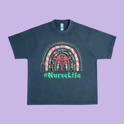 Nurse Life Rainbow Urban Heavy Tee Designed By Ranaportraitstore