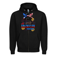Black All American Nana 4th of July Zipper Hoodie - CowGirlArtShop