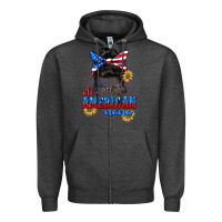 Charcoal Heather All American Nana 4th of July Zipper Hoodie - CowGirlArtShop
