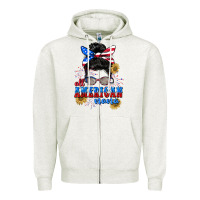 Oatmeal Heather All American Nana 4th of July Zipper Hoodie - CowGirlArtShop