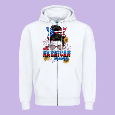 All American Nana 4th Of July Zipper Hoodie Designed By Cowgirlartshop