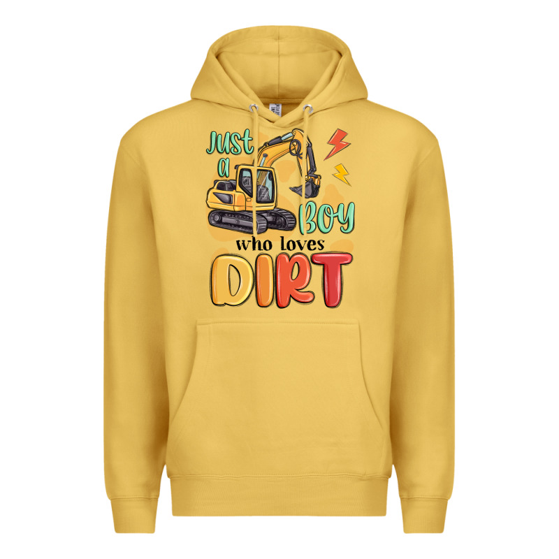 Just A Boy Who Loves Dirt Premium Hoodie by MaliasSmallBusiness | Teevron