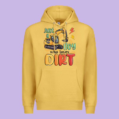 Just A Boy Who Loves Dirt Premium Hoodie Designed By Maliassmallbusiness