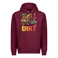 Burgundy just a boy who loves dirt Premium Hoodie - MaliasSmallBusiness