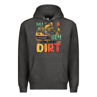 Charcoal Heather just a boy who loves dirt Premium Hoodie - MaliasSmallBusiness