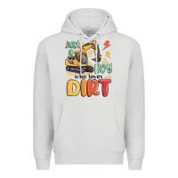 Dove Grey just a boy who loves dirt Premium Hoodie - MaliasSmallBusiness