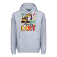 Heather Grey just a boy who loves dirt Premium Hoodie - MaliasSmallBusiness