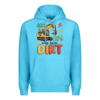 Ocean Blue just a boy who loves dirt Premium Hoodie - MaliasSmallBusiness