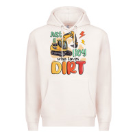 Pale Pink just a boy who loves dirt Premium Hoodie - MaliasSmallBusiness