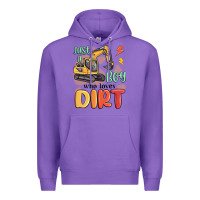 Purple just a boy who loves dirt Premium Hoodie - MaliasSmallBusiness
