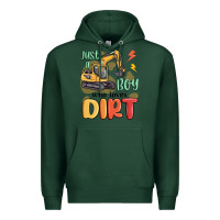 Sports Green just a boy who loves dirt Premium Hoodie - MaliasSmallBusiness