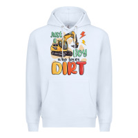 White just a boy who loves dirt Premium Hoodie - MaliasSmallBusiness