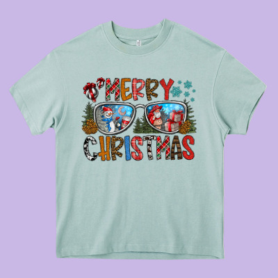 Merry Christmas Heavy Core Tee Designed By Cowhidedigitalart