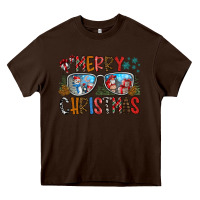Chocolate Brown merry christmas Heavy Core Tee - CowhideDigitalArt