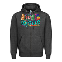 Charcoal Heather popsicle season Zipper Hoodie - SublimationCraftShop