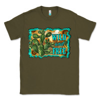 Army Green wild and free cactus Classic Tee - RanaPortraitStore