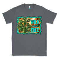Charcoal Heather wild and free cactus Classic Tee - RanaPortraitStore