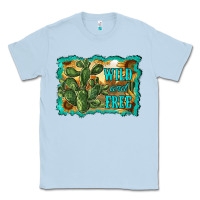 Dusty Blue wild and free cactus Classic Tee - RanaPortraitStore