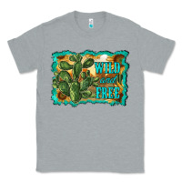 Heather Grey wild and free cactus Classic Tee - RanaPortraitStore