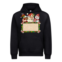 Black santa reindeer snowman preview and costom name Urban Hoodie - MaliasSmallBusiness