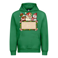Emerald santa reindeer snowman preview and costom name Urban Hoodie - MaliasSmallBusiness