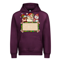 Mauve Wine santa reindeer snowman preview and costom name Urban Hoodie - MaliasSmallBusiness