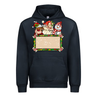 Navy santa reindeer snowman preview and costom name Urban Hoodie - MaliasSmallBusiness