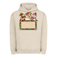 Pigment French Oak santa reindeer snowman preview and costom name Urban Hoodie - MaliasSmallBusiness