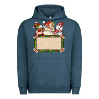 Pigment Midnight Navy santa reindeer snowman preview and costom name Urban Hoodie - MaliasSmallBusiness