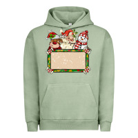 Pigment Oil Green santa reindeer snowman preview and costom name Urban Hoodie - MaliasSmallBusiness