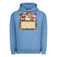 Pigment Pebble Blue santa reindeer snowman preview and costom name Urban Hoodie - MaliasSmallBusiness