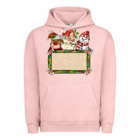 Pigment Salmon santa reindeer snowman preview and costom name Urban Hoodie - MaliasSmallBusiness
