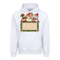 White santa reindeer snowman preview and costom name Urban Hoodie - MaliasSmallBusiness