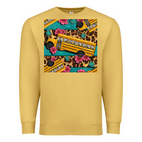 Antique Gold school bus and leopar seamless pattern Premium Sweatshirt - BundleAndBundleShop