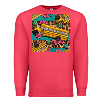 Cardinal school bus and leopar seamless pattern Premium Sweatshirt - BundleAndBundleShop