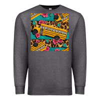 Charcoal Heather school bus and leopar seamless pattern Premium Sweatshirt - BundleAndBundleShop