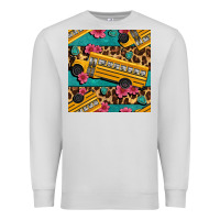 Dove Grey school bus and leopar seamless pattern Premium Sweatshirt - BundleAndBundleShop