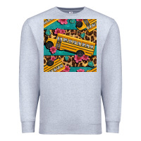 Heather Grey school bus and leopar seamless pattern Premium Sweatshirt - BundleAndBundleShop