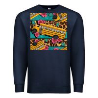 Navy school bus and leopar seamless pattern Premium Sweatshirt - BundleAndBundleShop