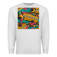 Oatmeal Heather school bus and leopar seamless pattern Premium Sweatshirt - BundleAndBundleShop