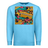 Ocean Blue school bus and leopar seamless pattern Premium Sweatshirt - BundleAndBundleShop