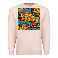Pale Pink school bus and leopar seamless pattern Premium Sweatshirt - BundleAndBundleShop