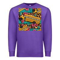 Purple school bus and leopar seamless pattern Premium Sweatshirt - BundleAndBundleShop