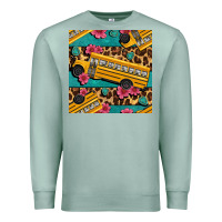 Seafoam school bus and leopar seamless pattern Premium Sweatshirt - BundleAndBundleShop