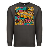 Smoke school bus and leopar seamless pattern Premium Sweatshirt - BundleAndBundleShop