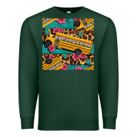 Sports Green school bus and leopar seamless pattern Premium Sweatshirt - BundleAndBundleShop