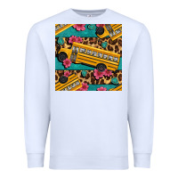White school bus and leopar seamless pattern Premium Sweatshirt - BundleAndBundleShop