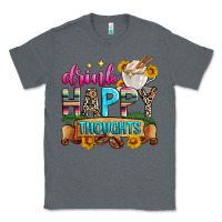Charcoal Heather drink happy thoughts Classic Tee - Zillion Design Studio