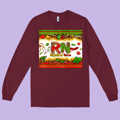 Registered Nurse Juneteenth Long Sleeve Tee Designed By Zillion Design Studio